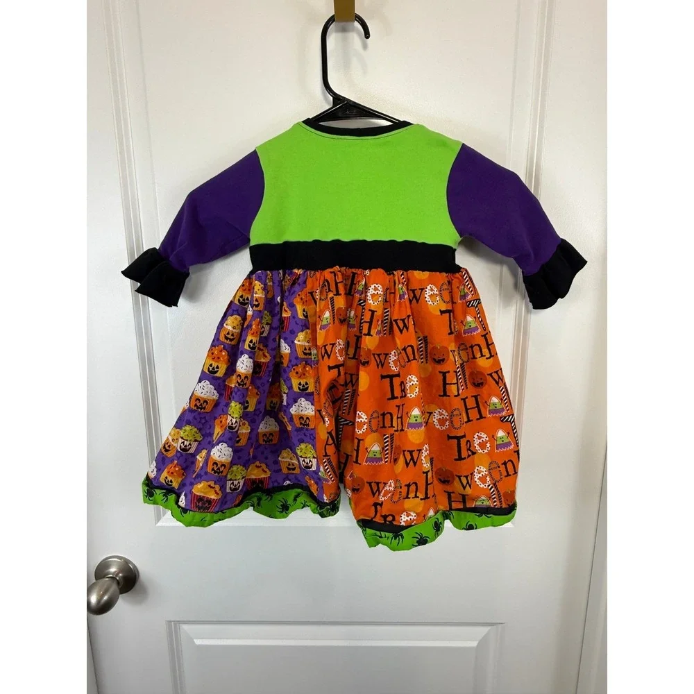 Firefliez Girls Halloween Dress 6 Spider Cupcake Twirl Ruffle‎ Boutique Pumpkin
